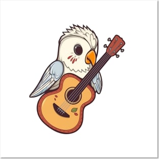 Parrot Playing Acoustic Guitar Posters and Art